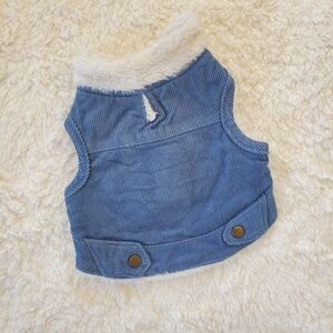 Dog BLUE CORDUROY JACKET with Fleece Lining. Size XXS.